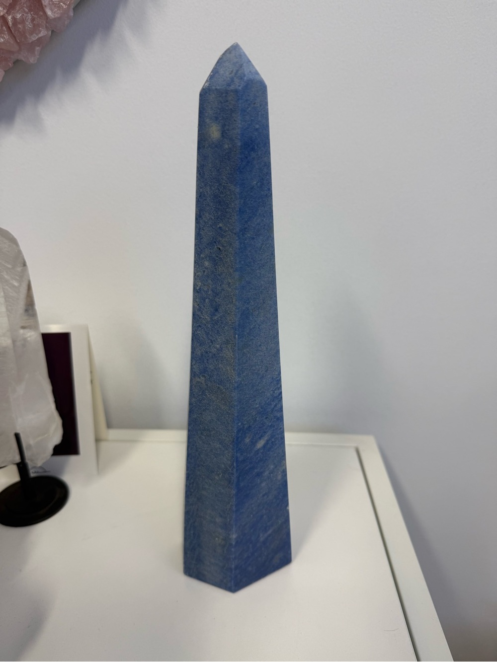 Blue Crystal Quartz Tower Obelisk Decorative Home Decor Stones Minerals